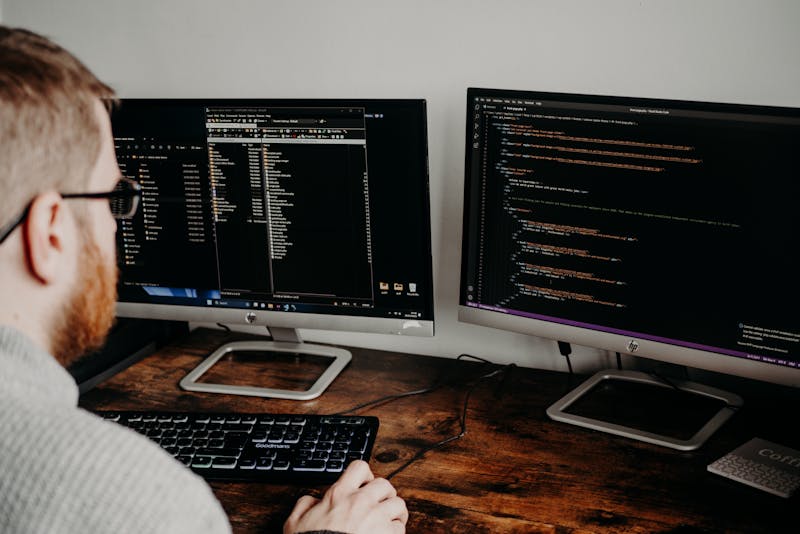 a man checking the website HTML